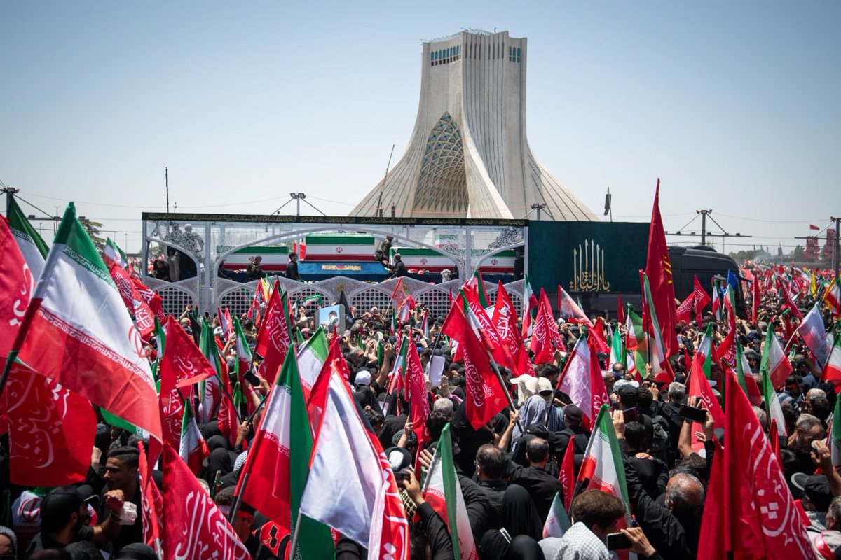 Maria_irandost's tweet photo. Today Tehran wrote an epic that fits neither in history books nor in camera frames. Millions of clenched fists to the sky declared: this path has no end.
#WeMustRise https://t.co/jvGfRpONbz