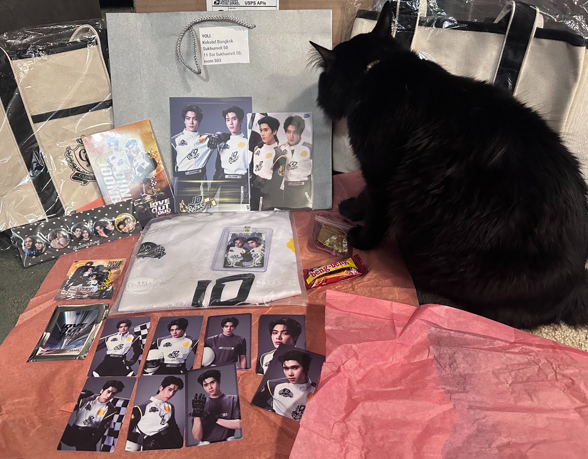 yoliluvsJD's tweet photo. it’s here it’s here!! 😭😭😭❤️ @GhostShipBL 

thank you for packing everything so lovely ☹️🤏🏻
the freebies are adorable omg 🥹

someone was more excited to open the package then me 🤣

#จุงดัง #JoongDunk https://t.co/6g2fy0NR6q