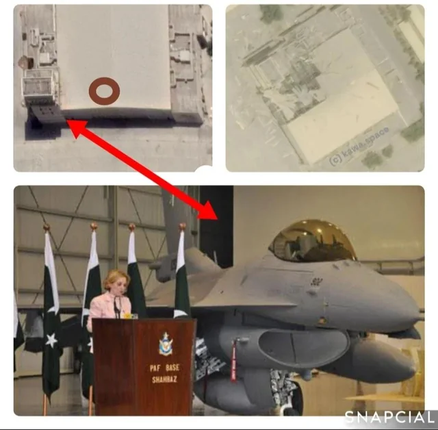Kakashii2O12406's tweet photo. Triple tap by IAF in PAF base shahbaz-

most people thinks that IAF only hits F-16s maintainence hangar at shahbaz base but IAF atually hits 3 things in same base 

Hangar- multiple F-16s destroyed
Power station- weapon penetrated roof
rac-3d Radar

Nur khan was also Triple tap https://t.co/VvNlkBhrA6