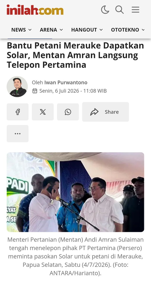 dittaprastiwi's tweet photo. Wow Bisa Gitu ya Pak Amran 😲

Mentan Amran kawal permintaan SPBU solar bagi petani Merauke - https://t.co/hbzoFAXhoU https://t.co/KUt0XOvjEK