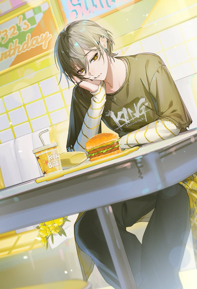 michikake162's tweet photo. 🌒work 
832さんの誕生日ビジュアル担当させていただきました(1枚目はFAです)
改めましてお誕生日おめでとうございます！👑

グッズの受注期間は7/14までとのことです～
#EL6 https://t.co/9q0fr62HIZ