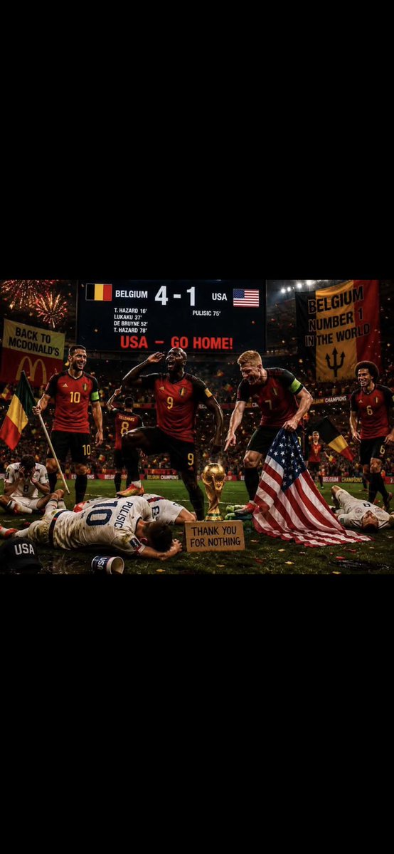 JanHus66's tweet photo. FUCK THE USA ! FUCK THE FIFA ! 👊🖕🖕🖕#worldcup2026 #usa #belgium #fifa #fifaworld26 https://t.co/WQU9i3b5PV