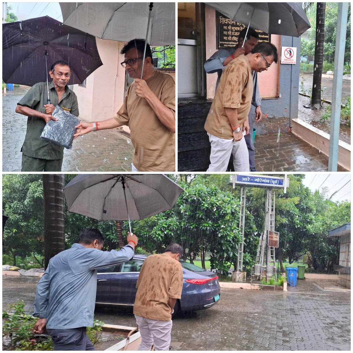 AneelMurarka's tweet photo. The Mumbai monsoon has been harsh, so distributed raincoats to the dedicated workers at Shivdham Crematorium, managed by the C B Murarka Charitable Trust. Even a small act of kindness can make a difference to those in need this monsoon. Let's stand together and support our fellow beings in whatever way possible 🙏🌧️☔
#MumbaiRains #Kindness
