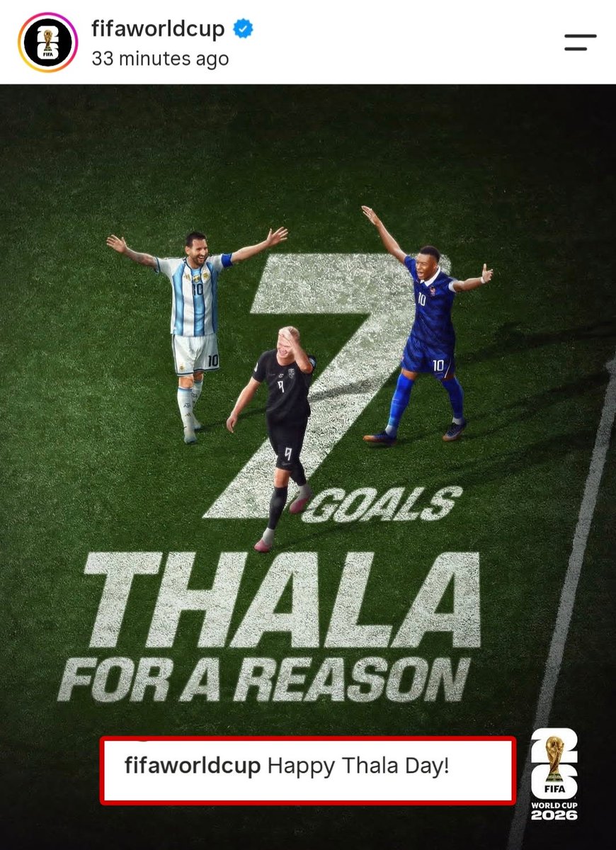 TrendsDhoni's tweet photo. "Happy Thala Day!" - FIFA via Insta ❤️

#HappyBirthdayDhoni @msdhoni https://t.co/Rqty0RoDIP