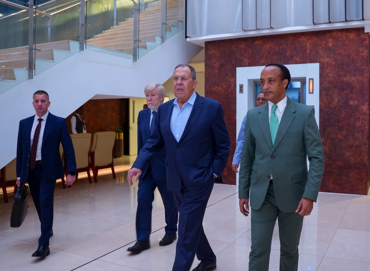 mern_shewaye's tweet photo. The Russian Federation Foreign Minister H.E. Sergey Lavrov arrived in Addis Ababa for an official visit.  The Foreign Minister's visit marks a new  chapter in the decades-long partnership between Moscow and Addis Ababa. 
#Diplomacy #oldfriendsarethebestfriends https://t.co/EHkGlzJWCi