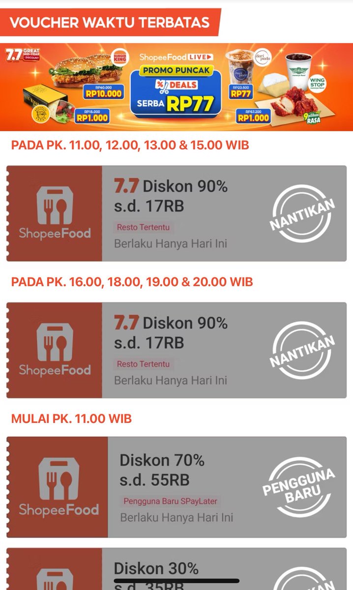 introvertt20195's tweet photo. @naisueu Shopeefood juga ada voucher diskon makan 25k loh, jangan lupa jajannn 🤏🏻😭🍣
https://t.co/MnaoHD5w5X https://t.co/97DAMtX1Y4