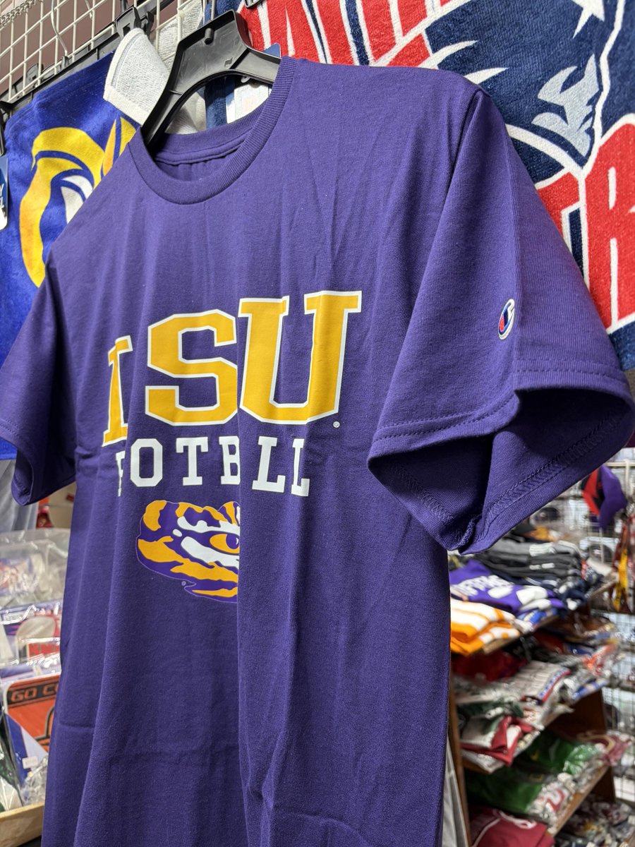 チャンピオン フットボール コットン Tシャツのルイジアナ州立大(紫) M