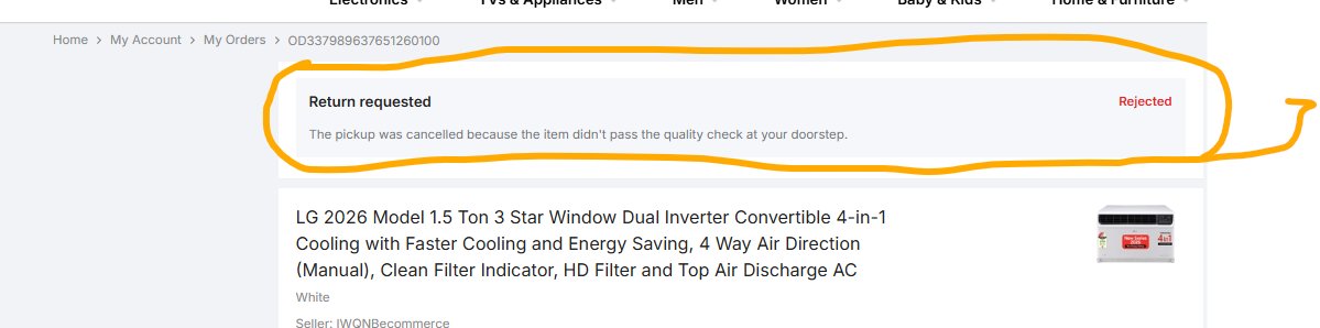 RKJha1985's tweet photo. @flipkartsupport @Flipkart Hi
@flipkartsupport, @Flipkart , How come this claim has been rejected, when no one came to visit this item today (06Jul). This is ridiculous and pathetic service.  Your Technician video is attached who came for installation on 05Jul, please do the return/replacement ASAP. https://t.co/Fw4AzHBwpb