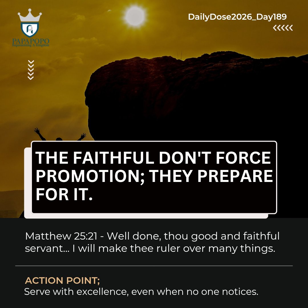 SegunPopoola_20's tweet photo. God measures your readiness for greater responsibilities by your faithfulness with today's assignments.
#MorningReflection #DailyDose #PapaPopo https://t.co/nkNcTquWxo