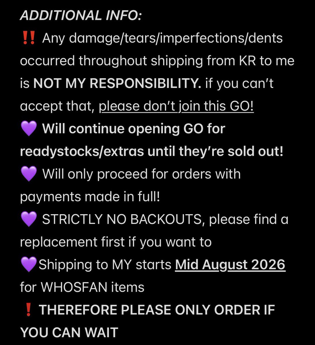 azlynalishaa's tweet photo. 🇲🇾MYGO WTS KIHYUN
‘BORDERLINE’ EP GO
STORE 2️⃣ WHOSFAN
💵Prices and POB preview as stated~
📮 excluding local postage only!
📆 ETA late August!
DM if interested~
#pasarmx #pasarmonstax https://t.co/cdRAorx2YA