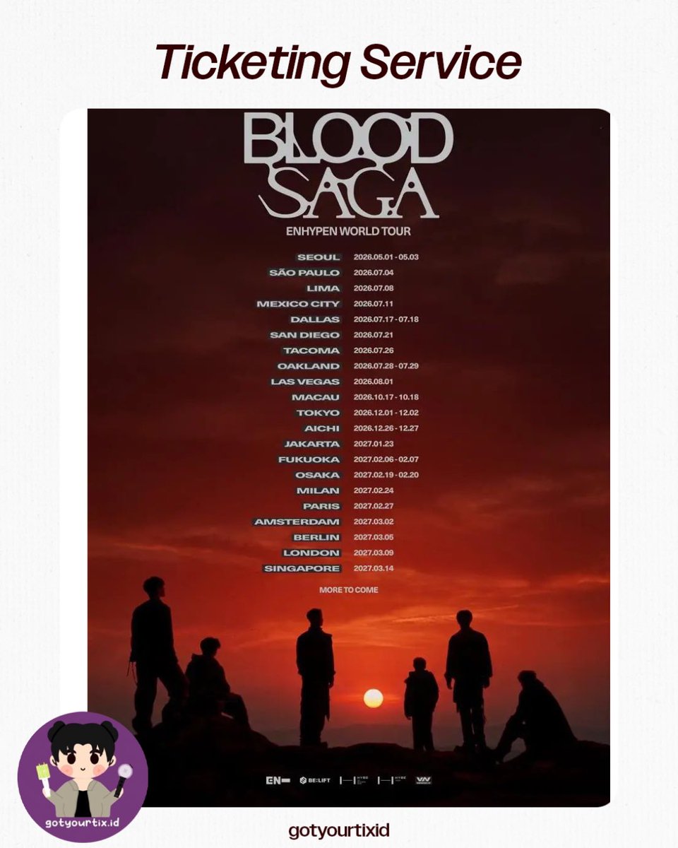 gotyourtixid's tweet photo. OPEN JASTIP ENHYPEN BLOOD SAGA JAKARTA SINGAPORE  

✧ JKT 350k-450k
✧ SG 350k-450k 

tags jasa war jaswar enha ehp

LINK FOR ORDER: 
https://t.co/PGVZ7KO6z7 https://t.co/kuVz3zOWjV