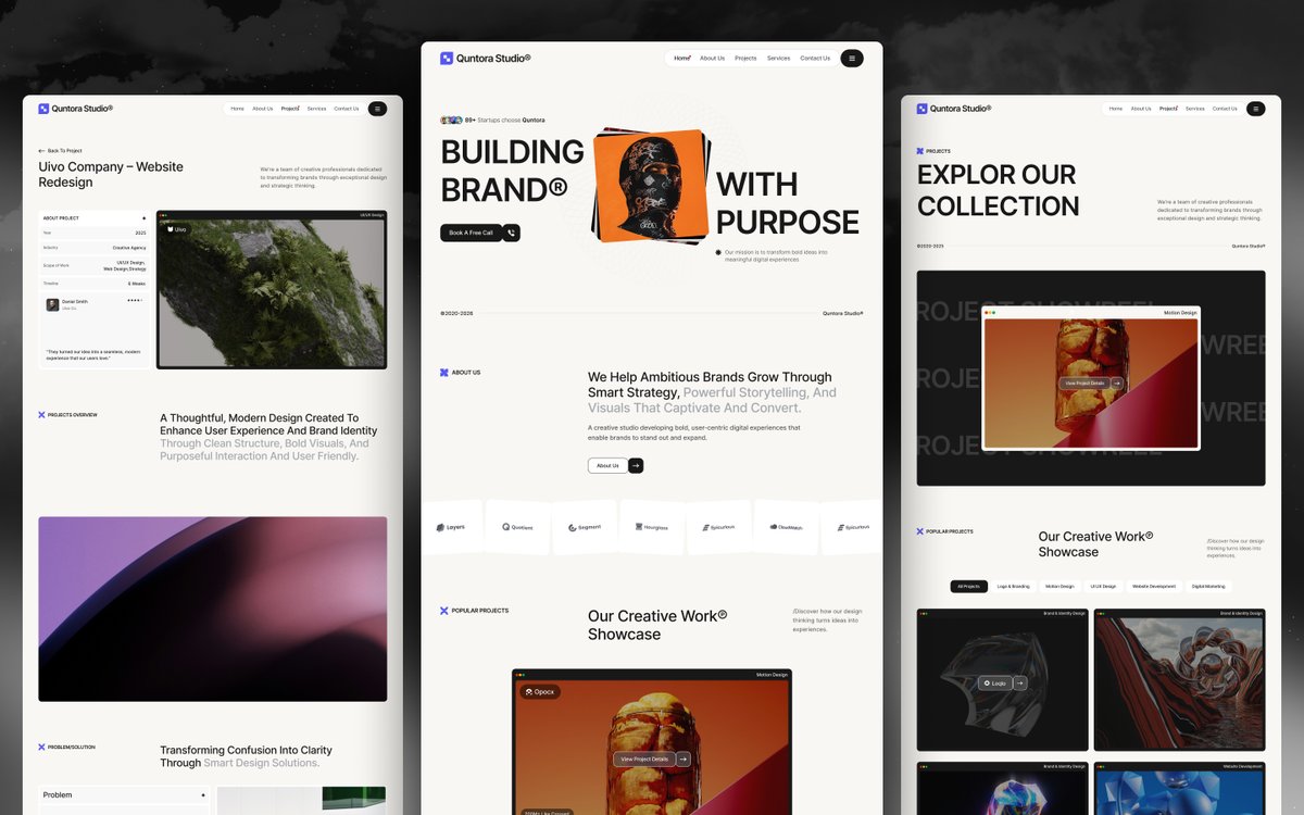 ufinitystudio's tweet photo. 🚧 Coming Soon.

Quntora - a premium creative agency template built with @framer &amp; @webflow.

Crafted for studios, agencies &amp; creative brands that want a premium online presence.

Meanwhile, check out my other templates 👇

#Framer #Webflow #WebDesign #UIDesign #agency #template https://t.co/JEPiz3yMOL