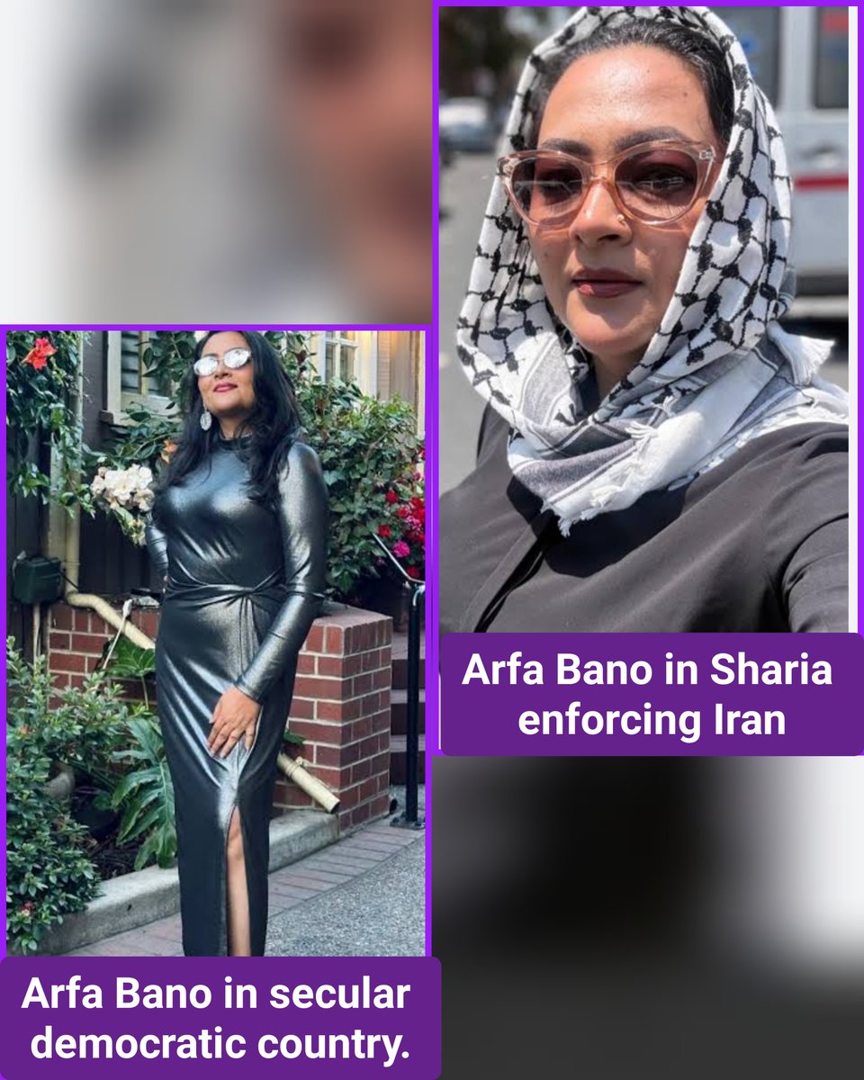 PoornimaNimo's tweet photo. Her every post is laced with calling the BJP and Modi as oppressors of the Muslim Community including muslim women, in India.

She projects herself as the greatest advocator of the FREEDOM OF CHOICE for women in India.

She had miraculous amnesia on oppression, freedom of choice for women and democratic freedom, the moment she landed in Sharia ruled Iran !!

This is her aukaat !!