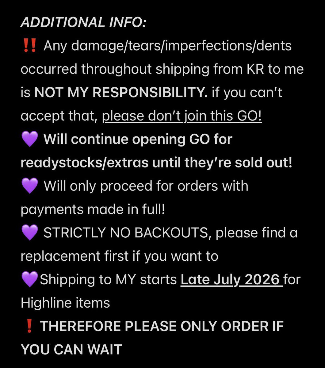 azlynalishaa's tweet photo. 🇲🇾MYGO WTS WONHO ‘CORE’ GO
STORE 1️⃣ HIGHLINE STORE
💵Prices as stated~
📮 excluding local postage only!
📆 ETA Mid August!
DM if interested~
#pasarmx #pasarmonstax #pasarwonho https://t.co/L3fYeVstOI