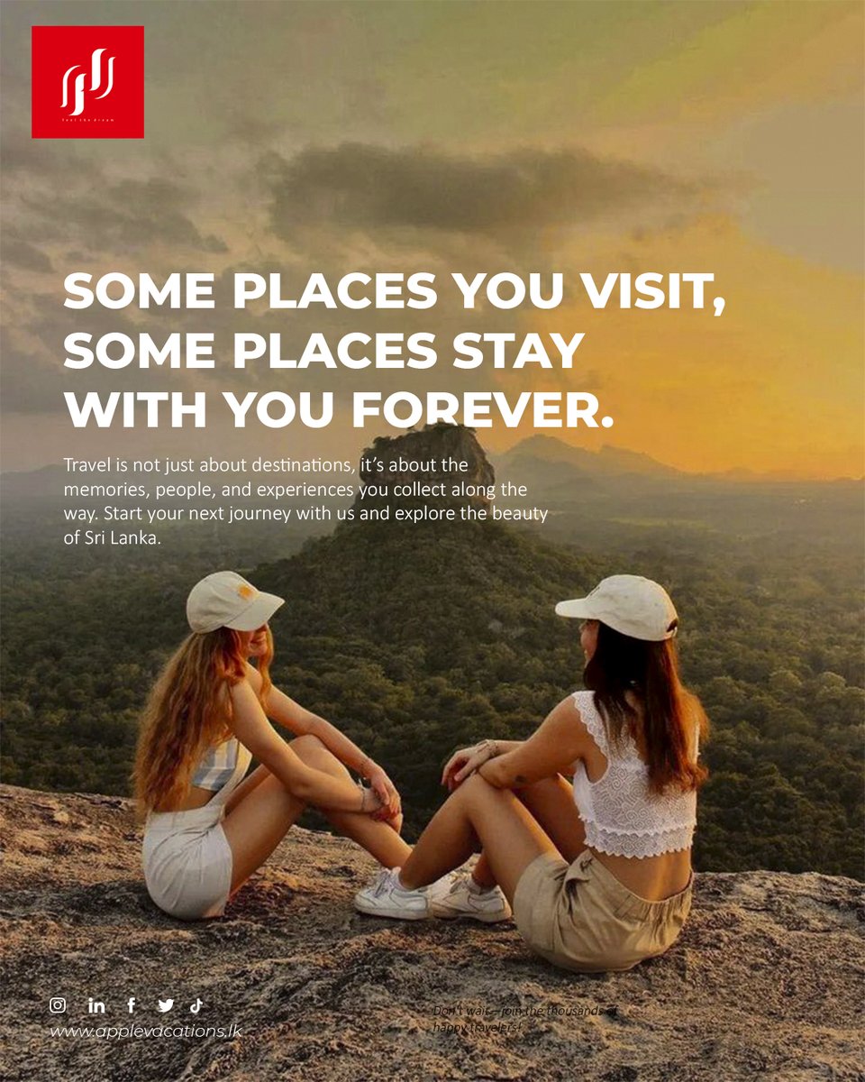 AppleVacationss's tweet photo. Some places you visit, some places stay with you forever.

Travel is not just about destinations, it’s about the memories, people, and experiences you collect along the way. Start your next journey with us and explore the beauty of Sri Lanka.

📩 info@applevacations.com.co
📲 WhatsApp: +94 76 2816641
🌐 https://t.co/qNZboaXA2S

#travelwithapplevacations #applevacationssrilanka #travelsrilanka #exploresrilanka #discoversrilanka #visitsrilanka #srilankatravel #islandparadise #wanderlust #travelmore