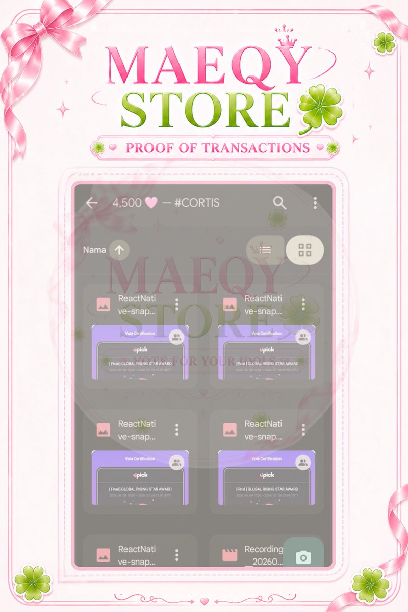 maeqystore's tweet photo. ⌇ 124 ⌇

🔖 — T𝙀𝙎𝙏𝙄𝙈𝙊𝙉𝙄 ⌇ ۶ৎ
↳ 𝓞rder 𝓑y : @/anon 
↳ 𝓢tatus : ⌇ 𝘾𝙊𝙈𝙋𝙇𝙀𝙏𝙀𝘿 ✓ ⌇
— #CORTIS - 4,500 🩷 

#MaeqyProofT https://t.co/j1GUS8xMEC