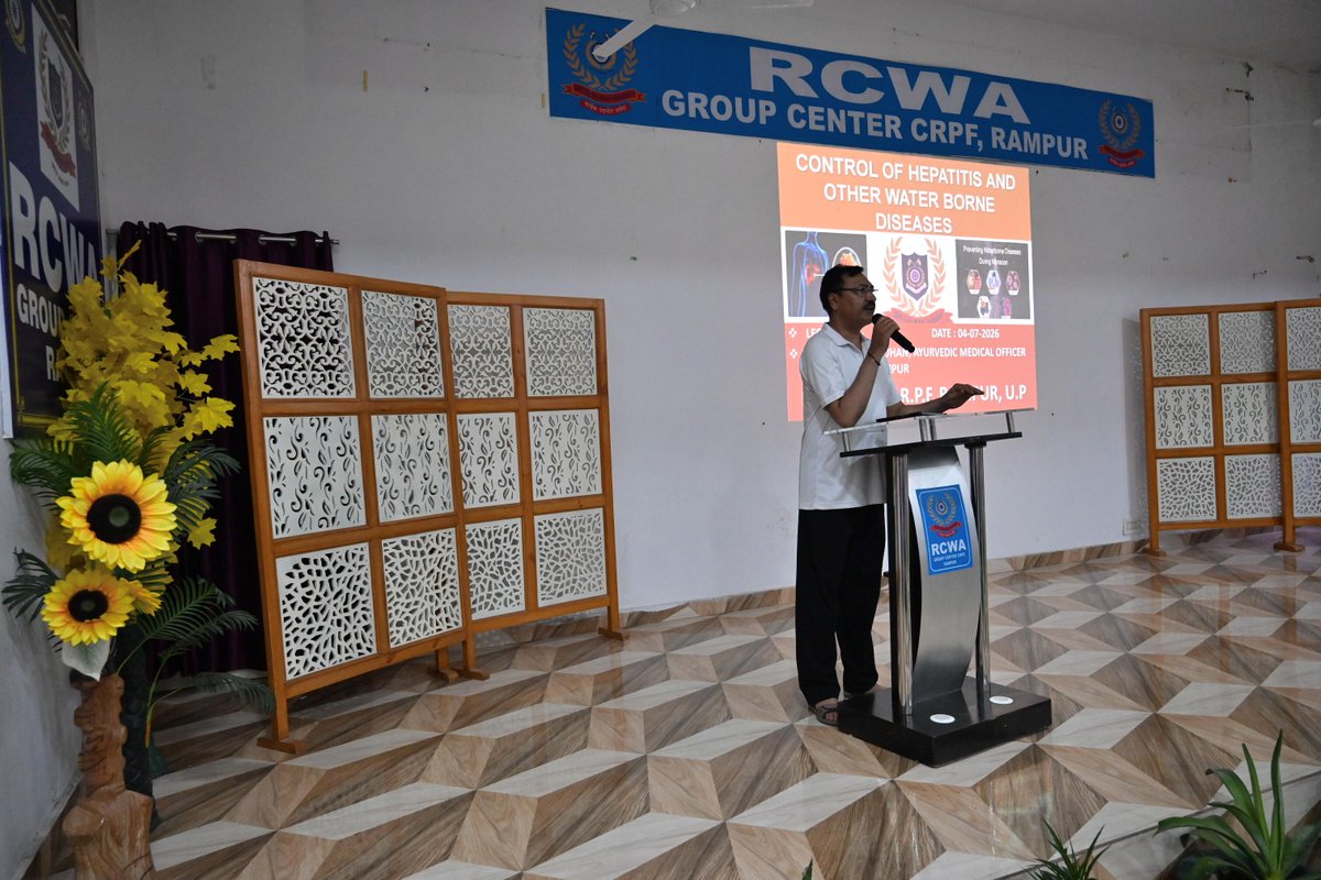 crpf_rcwarampur's tweet photo. RCWA, GC CRPF Rampur organized an awareness session on Prevention and control of Hapatitis and other water borne diseases. The session was delivered by Dr. Kuldeep Singh Chauhan. A total of 30 participants attended the session. https://t.co/BJpHeET9gM