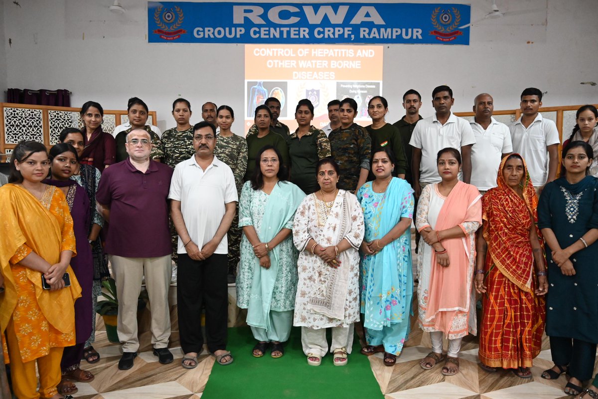 crpf_rcwarampur's tweet photo. RCWA, GC CRPF Rampur organized an awareness session on Prevention and control of Hapatitis and other water borne diseases. The session was delivered by Dr. Kuldeep Singh Chauhan. A total of 30 participants attended the session. https://t.co/BJpHeET9gM