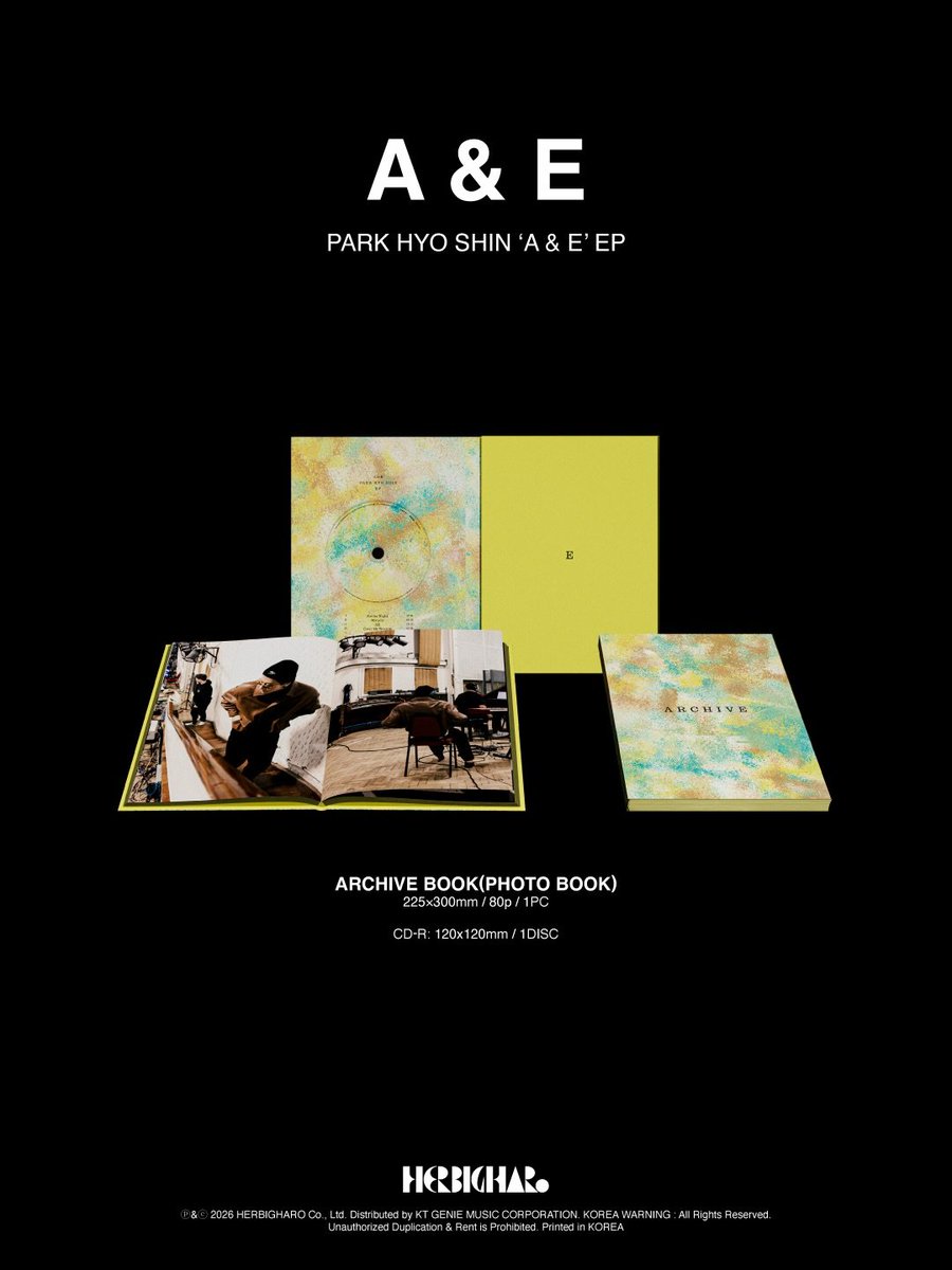 k_yo_kyo_'s tweet photo. PARK HYO SHIN  EP [A & E] : ABOUT ALBUM

이번 앨범은 다양한 사랑의 모습을 담았습니다.
우리는 태어나서 살아가는 동안 수많은 관계를 만나고,
그 안에서 사랑을 배우고 나누며 살아갑니다.

어느 날 ’æ‘라는, A와 E가 하나로 이어진 고대 라틴어 합자를 알게 되었습니다.
서로 다른 두 글자가 하나의 형태가 된 모습이 오래 마음에 남았습니다.
그리고 이 글자는 앨범을 만드는 동안 제가 생각했던 사랑과 닮아 있었습니다.

우리의 역할이나 이름, 성별이 무엇이든,
서로를 이해하고 받아들이며 연결될 수 있다는 것.
살아갈수록 사랑은 서로를 있는 그대로 받아들이는 마음이고,
함께한 시간을 오래 기억하게 만드는 힘이라는 생각이 듭니다.

내가 부르는 무엇이든 되어줄 수 있는 당신과,
당신이 부르는 무엇이든 될 수 있는 나.
말로 다 설명할 수 없어도 서로를 느끼고 이해할 수 있는 관계.
이 앨범은 그런 마음을 담고 있습니다.
한 권에 모두 담기 어려운 이야기를 두 권의 책으로 나누었습니다.

STORYBOOK
사랑을 바라보는 다양한 시선과 해석을 담았습니다.
여러 작가들의 작품 위에 다양한 언어와 콜라주 아트워크를 더해,
사랑이라는 감정을 여러 모습으로 표현했습니다.

ARCHIVE BOOK
이 앨범이 만들어지기까지의 시간을 담았습니다.
긴 시간 함께해 온 사람들과의 기억과 순간들을,
이제 여러분과 함께 나누고 싶었습니다.

PRE-ORDER OPEN
예약판매 기간 2026.07.07 ~
예스24 · 알라딘 · 핫트랙스 등

#박효신 #ParkHyoShin #ANE #예약판매