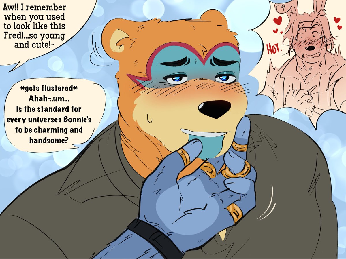 HimboinLimbo's tweet photo. Im a casual fan of @/SleepyTeddh ‘s older version of glam bonnie….(my #spaceau cap would fancy him quite a bit 💕) https://t.co/NtnqXcdpH0