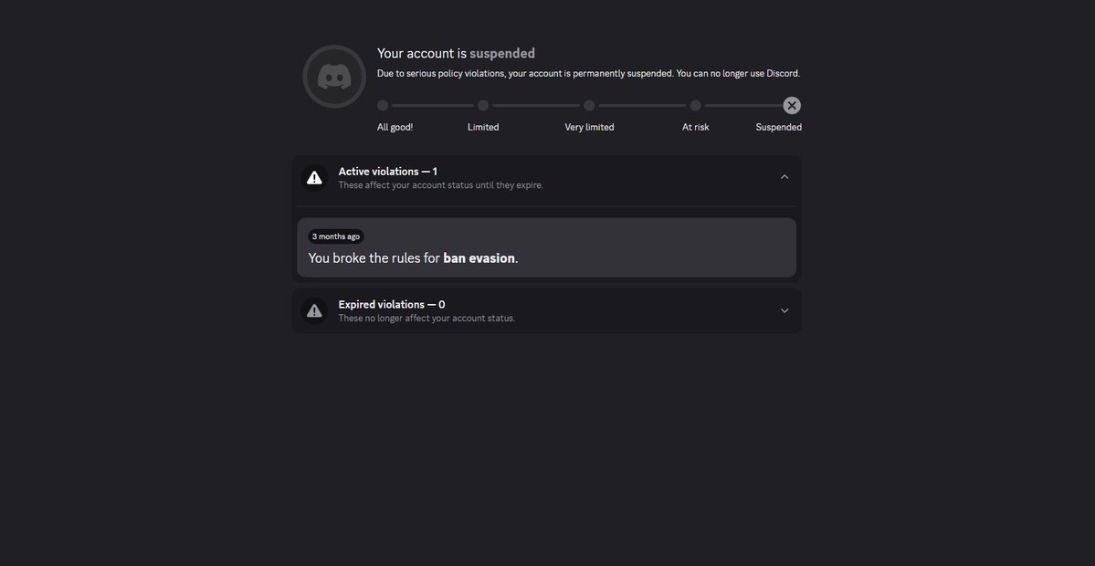 boxedZEN's tweet photo. @discord_support My account was wrongfully banned for ban evasion a bit ago. My username is that_one_lizard. I've been trying to get in contact through your twitter and support, to then be shut down by AI and ignored on twitter. 

I kindly request you look into my account and unban it, thank you. https://t.co/mcYsoaF6OR