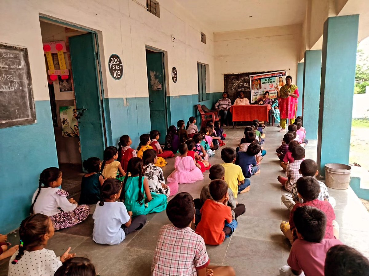 sheteamrgm's tweet photo. SHE Team Awareness Program Conducted at Mandal Parishath Primary school, Indaram  📢*

On  (04-07-2026), Ramagundam commissionerate Mancherial zone Jaipur Police Station Jurisdiction Mancherial Zone SHE Team organized a awareness session for the  Students at MPPS, Indaram https://t.co/iVKfgGDY2F