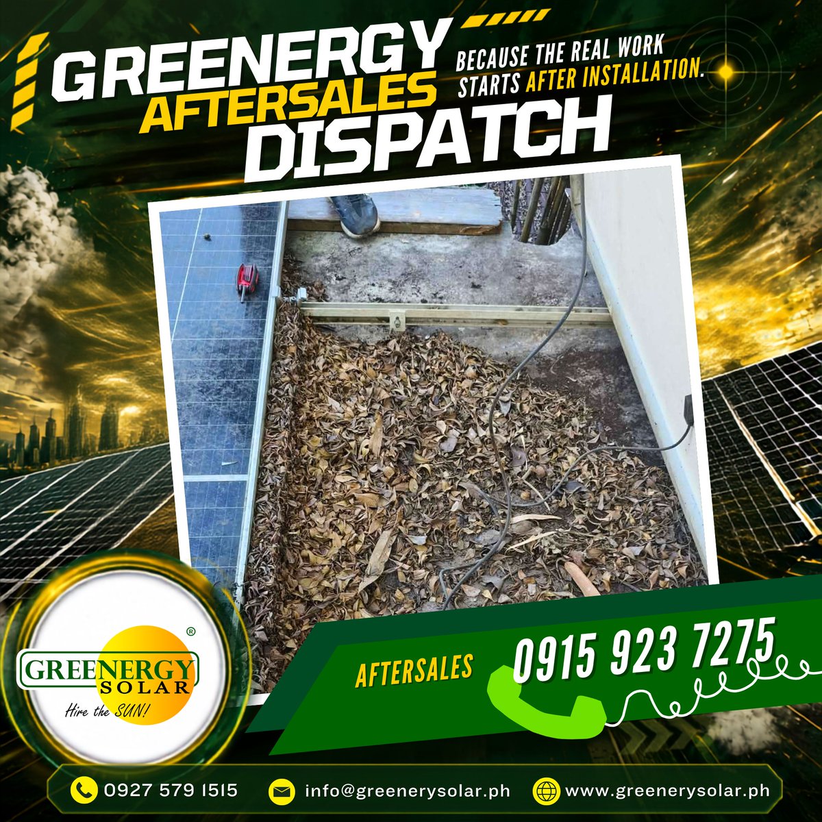 GreenergySolPH's tweet photo. Today's Aftersales Dispatch:
☀️ 7.4kW Ongrid
📍 Pueblo, CDO
✅ Panel cleaning
✅ AC/DC breaker inspection
✅ Electrical testing
✅ Preventive Maintenance
Result: System fully operational. ✔️

Preventive maintenance today saves expensive repairs tomorrow.
#GreenergySolar #SolarPH https://t.co/kSBQzrhyXl