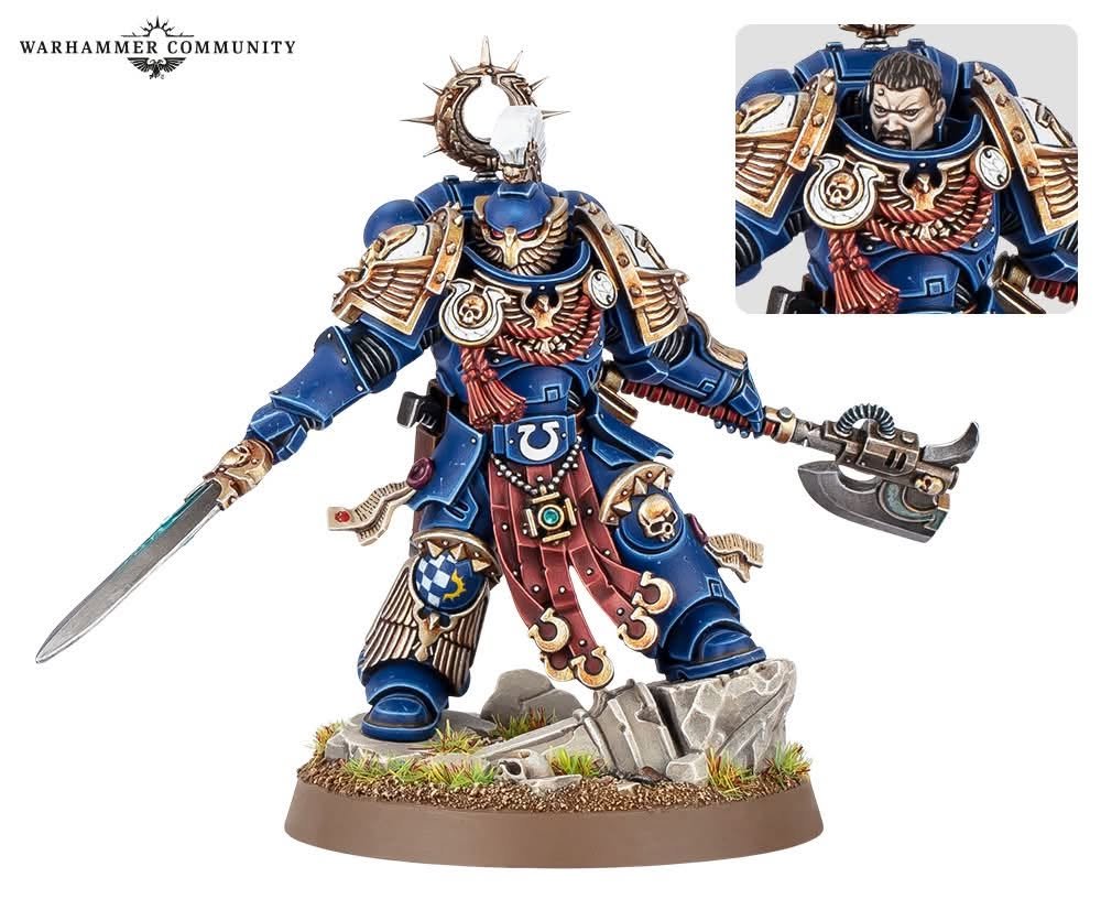 VarvarusVT's tweet photo. These bitches made Cato 2! Retconned him into Calgar's past. Released yet another Ultramarines character and on top of all this, the models cool as fuck. Anyone else have mixed feelings like this on Kaius? #40k #WarhammerCommunity #40KLore https://t.co/gpUWIiHZcH
