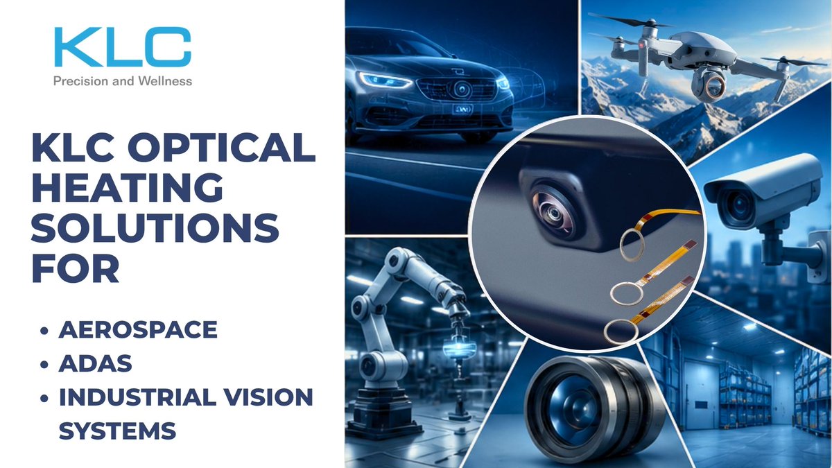 KLC_PTCheater's tweet photo. One lens heater. Six industries. Very different thermal requirements. From aerospace imaging to automotive ADAS and industrial vision, every application has  one goal: Maintain clear vision in extreme environments. See how lens heater design changes across industries. #LensHeater https://t.co/UnQKGiaTxe