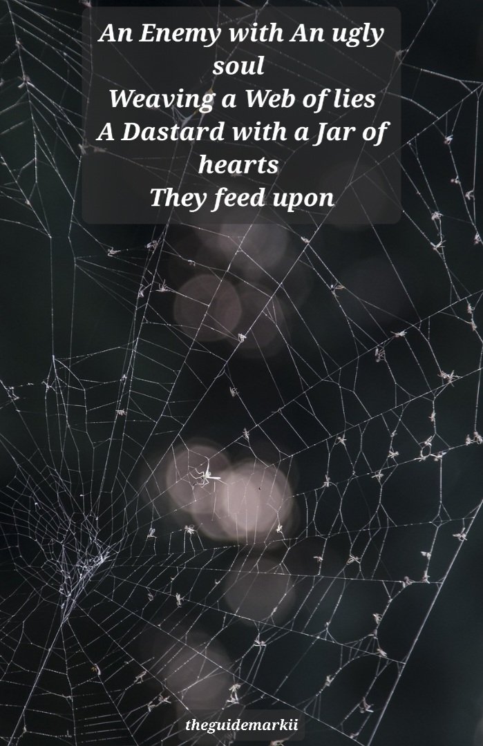 Morgan_R_R_Haze's tweet photo. #BookishTues #brknshards #BraveWrite #Firewords #penstricken
An Enemy with An ugly soul
Weaving a Web of lies
A Dastard with a Jar of hearts
They feed upon
theguidemarkii https://t.co/NXA1qbsJqT https://t.co/nLnmg6G9Rz