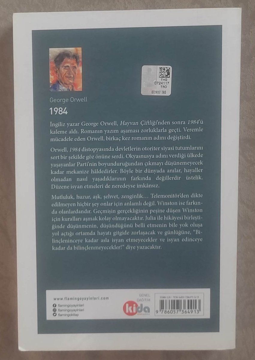 murkck's tweet photo. #kitapönerisi 
#DünyaKlasikleri
#Roman

1984 / George Orwell

Yayım: 1949

2026/7. #kitap #okudum

S. 344
Flamingo Yayınları / 
1.Basım 2022
Çevirmen: Uğur Gülsün👏 https://t.co/qBSNZo9F8m