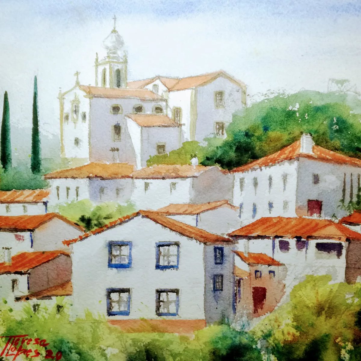 alentejo_1970's tweet photo. Teresa Lopes, #Alenquer fica ainda mais bela nas suas telas. 🖌 https://t.co/Cclk4fAIcx