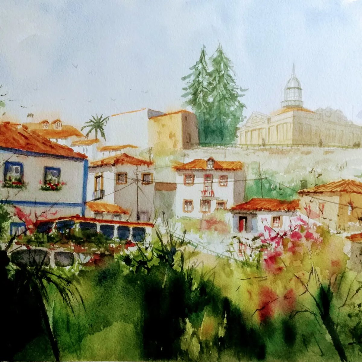 alentejo_1970's tweet photo. Teresa Lopes, #Alenquer fica ainda mais bela nas suas telas. 🖌 https://t.co/Cclk4fAIcx
