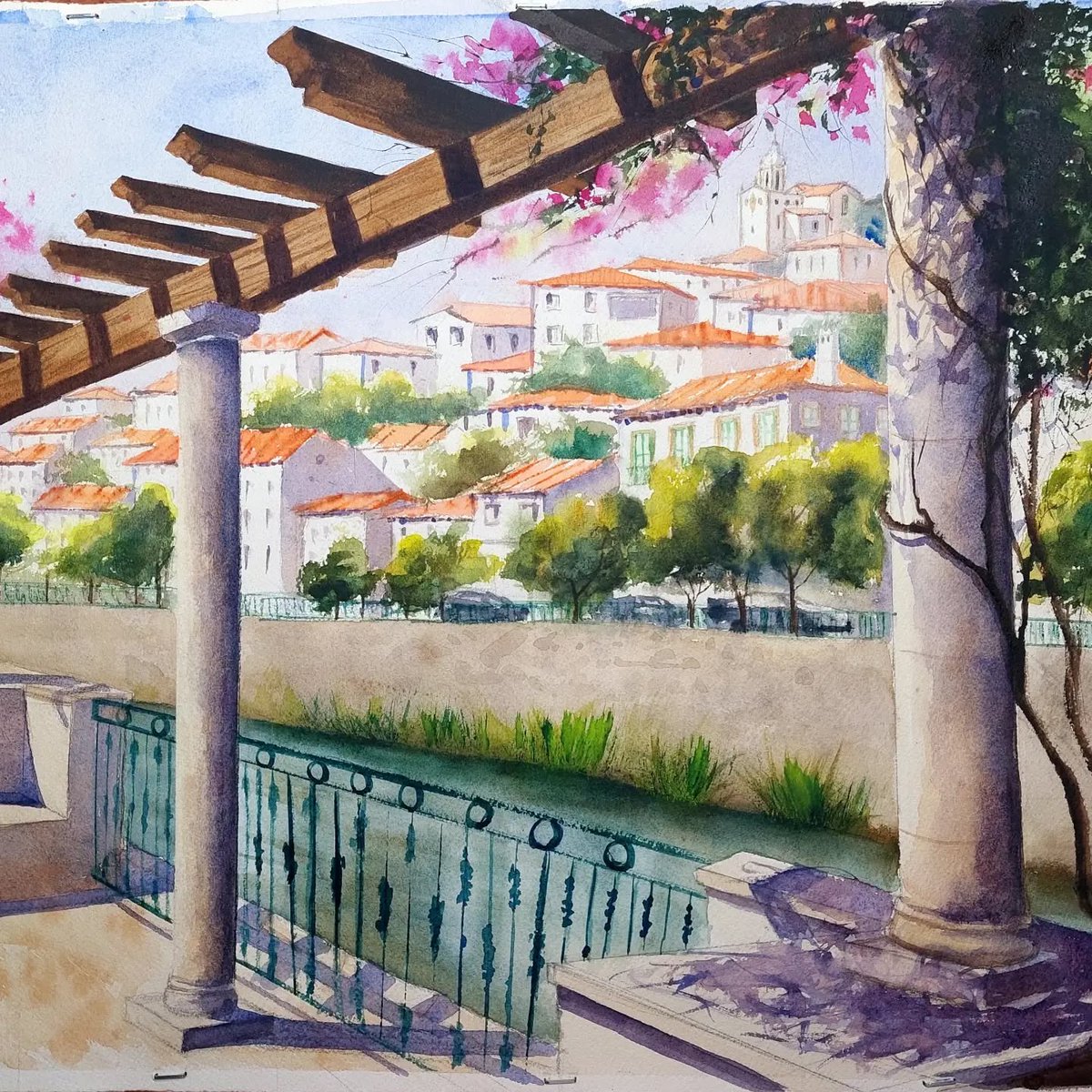 alentejo_1970's tweet photo. Teresa Lopes, #Alenquer fica ainda mais bela nas suas telas. 🖌 https://t.co/Cclk4fAIcx