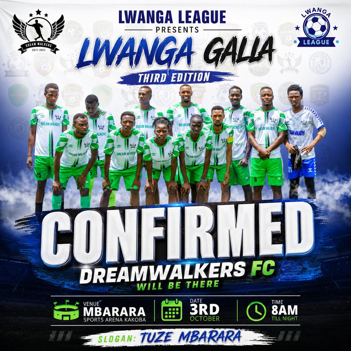 Lwangaleague's tweet photo. Here we Go 🔥🥰 
The defending champions are coming back for the Third edition 🙏 
Will they be able to defend it or it will go to the other teams 🤗
Come and witness it on 3rd October https://t.co/ILz8BaMCm9