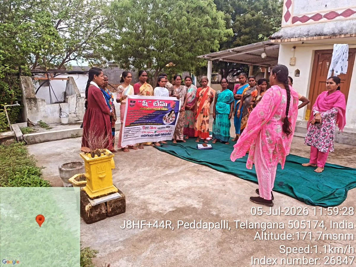sheteamrgm's tweet photo. On 5.7.26 Ramagundam commissionerate Peddapelli zone sheteam Awareness program conducted to the women's at Peddapelli of peddapelli PS limits https://t.co/8dPqVMxEki