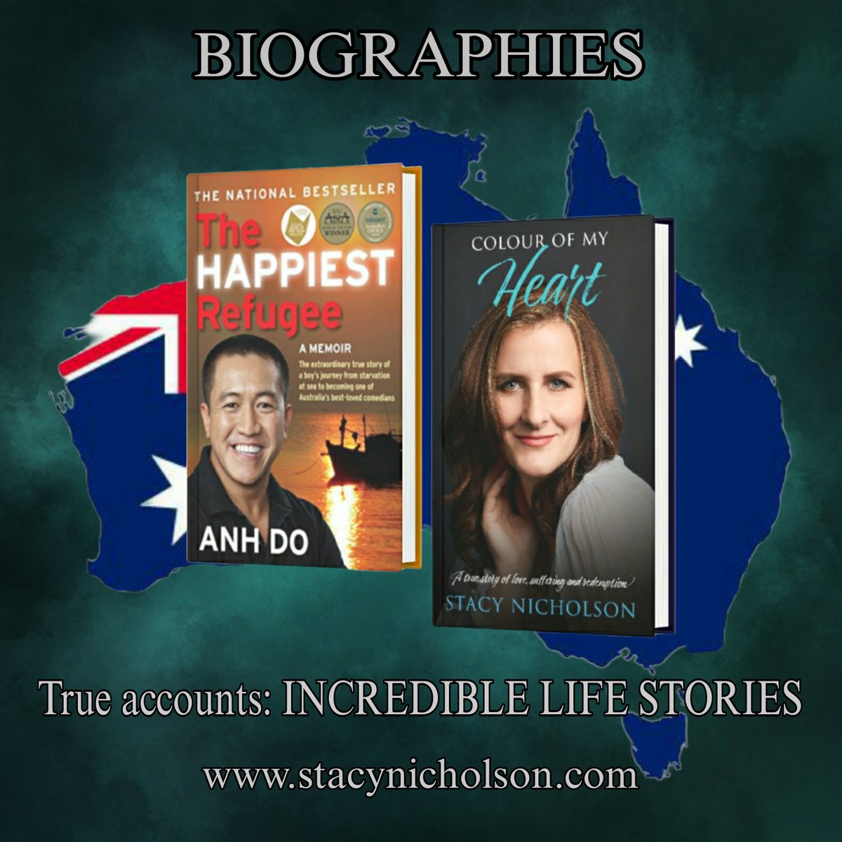 NicholsonS9960's tweet photo. #StacyNicholson’s autobiography is a bold, heartfelt journey of resilience, humour, and finding light in the darkest corners — a story that echoes the spirit of Anh Do’s #TheHappiestRefugee while standing proudly on its own. 
With raw honesty and unexpected laughs, Stacy shares the moments that shaped her, broke her, and rebuilt her, creating a powerful reminder that hope is a choice we make every day. 
This is a story for anyone who believes in second chances, real courage, and the beauty of starting again. #Inspiration #TrueStory #AustralianAuthor