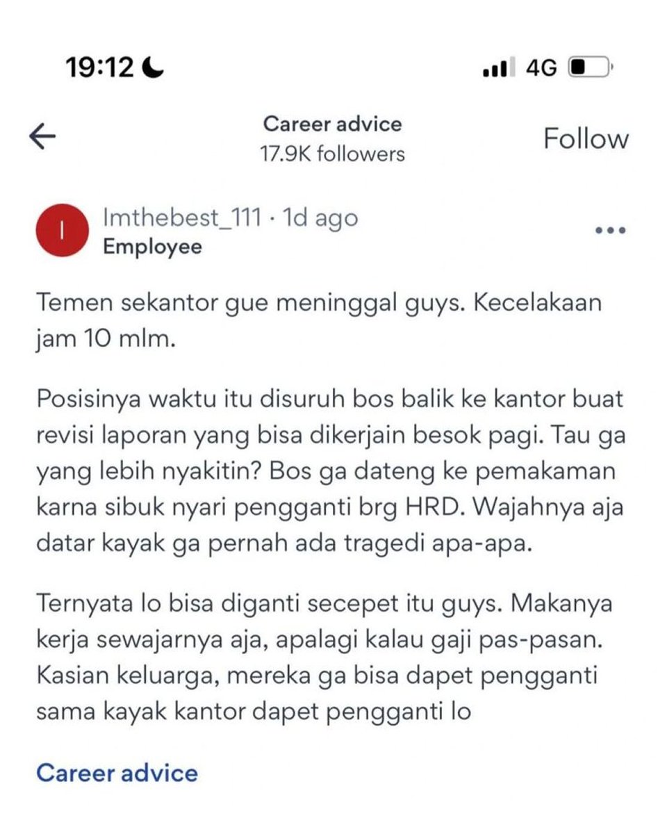 karirspace's tweet photo. little reminder: produktif boleh, overwork jangan 🙏 https://t.co/YhZG6YYqDz