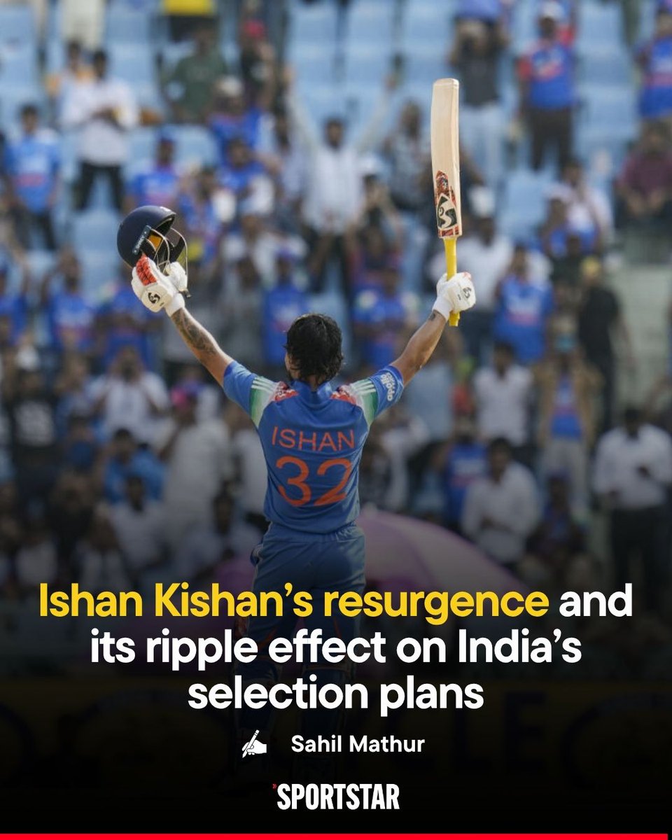 sportstarweb's tweet photo. The resurgence of Ishan Kishan is an interesting case study, particularly because of the butterfly effect it has had on India’s white-ball squads.

The 27-year-old was nowhere near the Indian setup eight months ago. Today, he has not only played a crucial role in India defending its T20 World Cup title earlier this year but has also become an integral part of the ODI squad.

His comeback has also made life easier for the selectors in some ways, even if it has come at the expense of a few deserving individuals.

For every Ishan inclusion, another equally deserving name has missed out. Yashasvi Jaiswal wasn’t picked for the England ODIs, while Sanju Samson was left out of the squad touring Zimbabwe later this month. One player’s resurgence has, directly or indirectly, altered the equation for others.

✍️@smat8415 
🔗https://t.co/m9Cntzz99Y
📸PTI