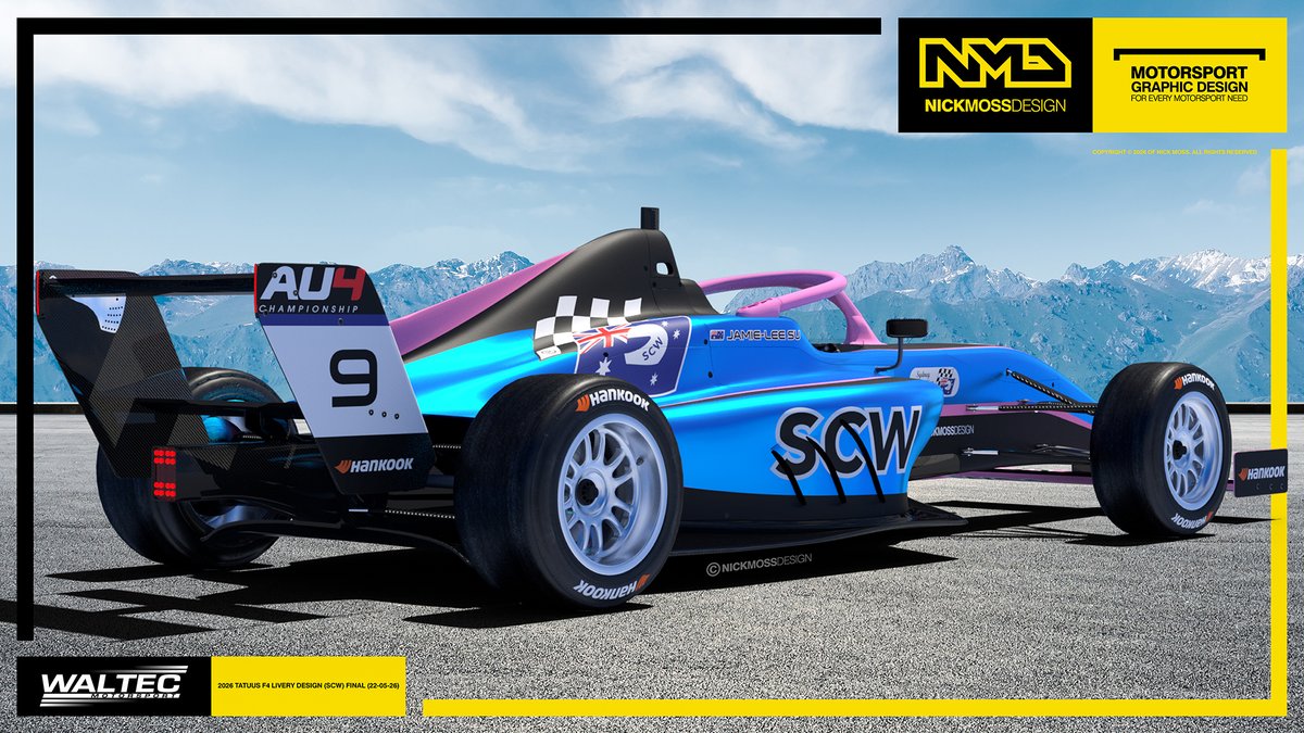 nickmossdesign's tweet photo. #NMD @nickmossdesign- 2026 Waltec Motorsport Jamie-lee Su #F4 Australia #liverydesign https://t.co/5Bbu66Z3K2