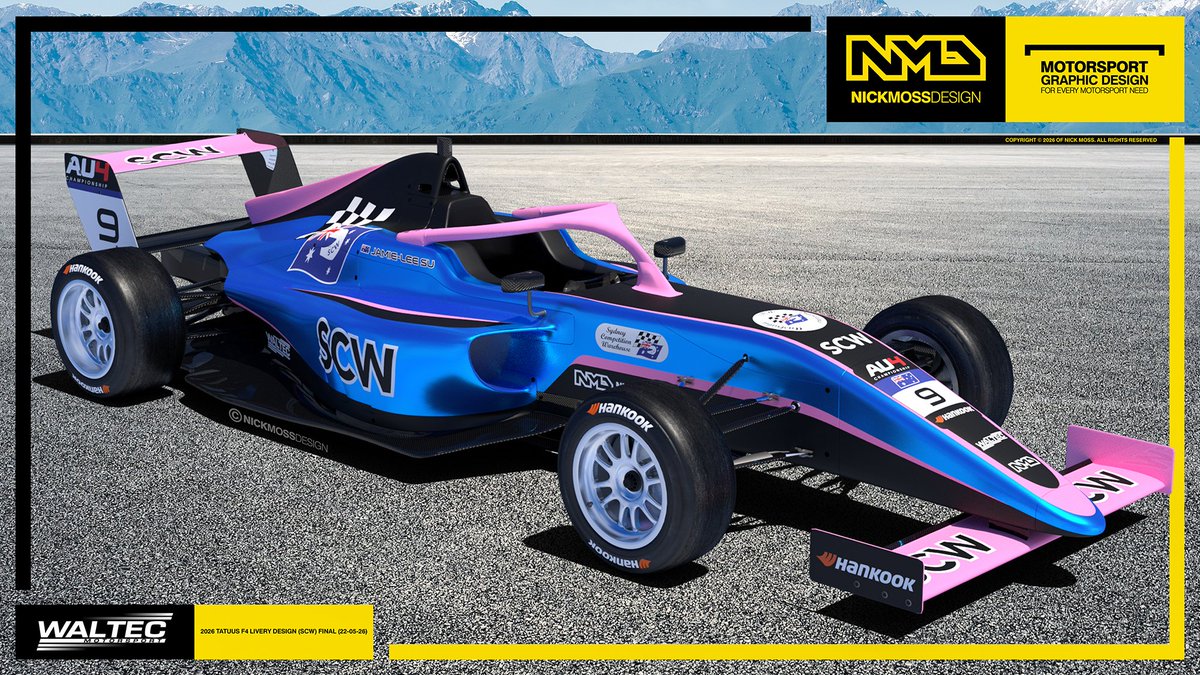 nickmossdesign's tweet photo. #NMD @nickmossdesign- 2026 Waltec Motorsport Jamie-lee Su #F4 Australia #liverydesign https://t.co/5Bbu66Z3K2