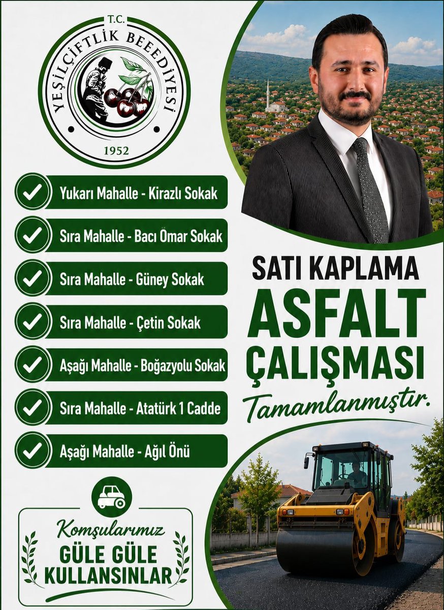 devrimmolmez's tweet photo. 🚧TAMAMLANAN ASVALT ÇALIŞMALARI

Hemşerilerimize hayırlı olsun.

#işimizgücümüzyeşilçiftlik https://t.co/NjjLW2Hoxp