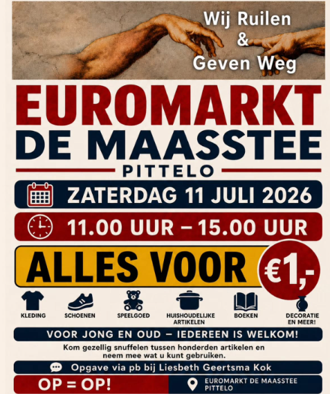 Asseninside's tweet photo. Op zaterdag 11 juli wordt er een euromarkt georganiseerd bij De Maasstee in #Assen! De markt is geopend tussen 11:00 en 15:00 uur. https://t.co/DHbL39xwON