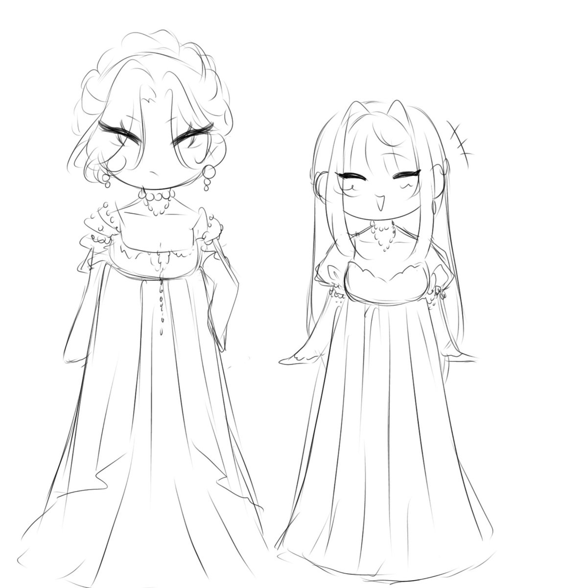 whitx_u's tweet photo. Of course I had to draw my favs in dresses yesyes 🌷
the third drawing I might finish it... or maybe not bc im lazy
#twst https://t.co/x0rHODLynh