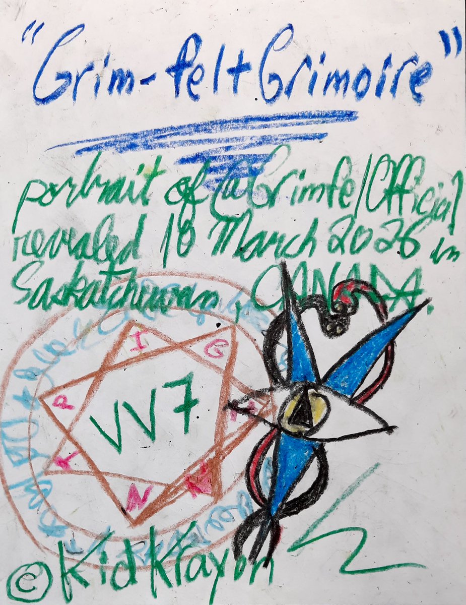 kidkrayon's tweet photo. VOiD VOiCeS - Season 1, Episode 7 - XVI THE TOWER
"Grim-felt Grimoire" - crayon oracle portrait of @GrimfelOfficial
The rogue-wizard rises; scribe of the alchemical machine elves.
100% fiction. The VOiD remixes.
Next victim: Tuesday, 7 July 2026
#VoidVoicesAI 🐈⬛🕳🖍 @voidvoicesai https://t.co/FWAxAJIIpT