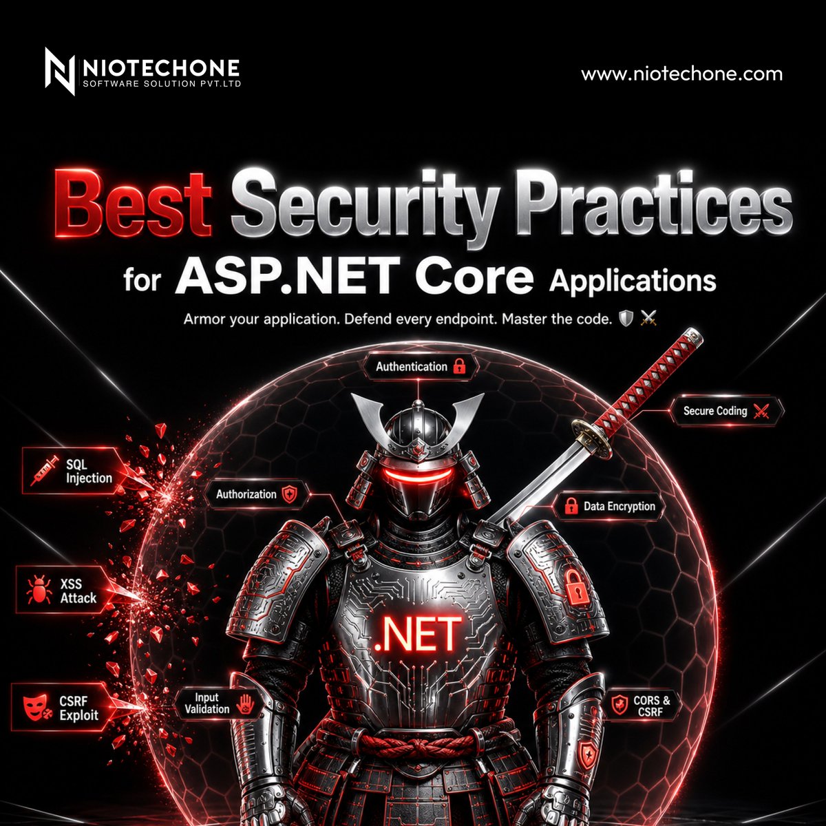 HemangiTrend's tweet photo. Best Security Practices for https://t.co/0O9U3cGn9Y Core Applications
https://t.co/0O9U3cGn9Y Core security checklist:
βοΈ Keep .NET updated
βοΈ Enforce HTTPS & HSTS
βοΈ Use JWT/OAuth
βοΈ Validate user input
βοΈ Store secrets securely
βοΈ Apply RBAC
#ASPNETCore #DotNet #NiotechOne https://t.co/V4iy79rK1A