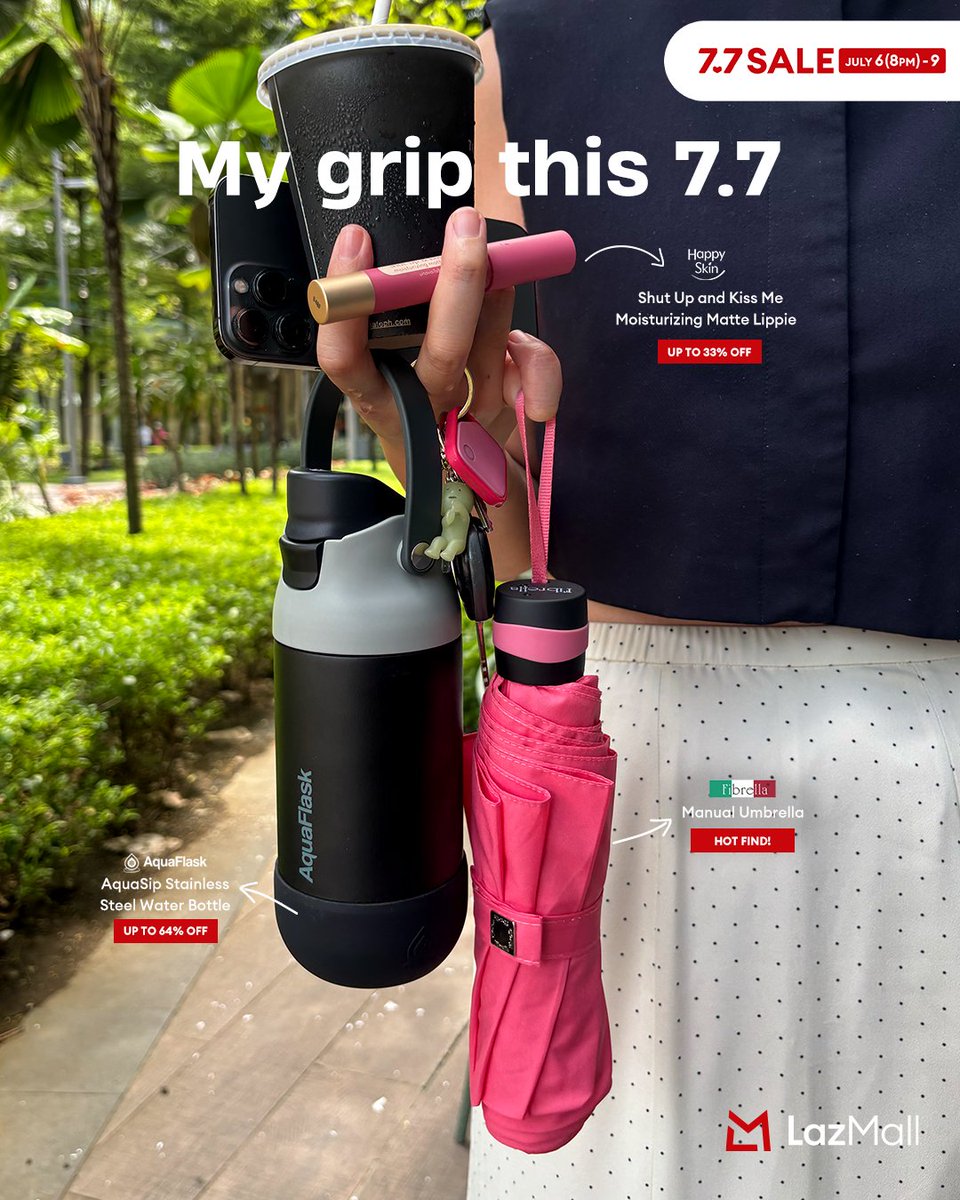 LazadaPH's tweet photo. Hands full of LazMall deals this #Lazada77! 😉

Check out now and score up to 70% OFF + up to ₱2,000 OFF vouchers! Until July 9 only!