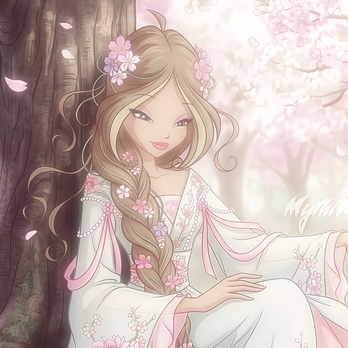 insperarise's tweet photo. blossom fairy in a quiet spring haze 🌸 https://t.co/kQ5Rk2twYd