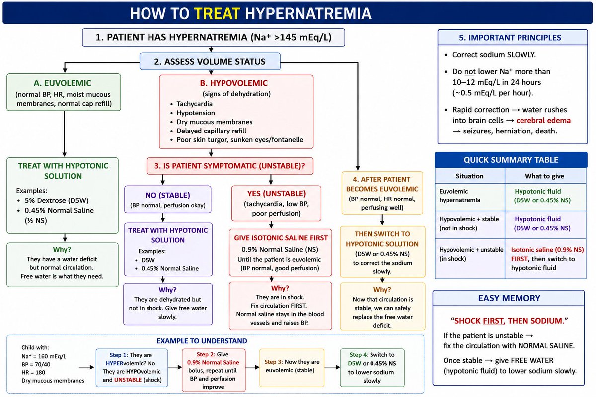 supportbrain1's tweet photo. Master Hypernatremia in 60 Seconds. https://t.co/dsv3Q6T9c7