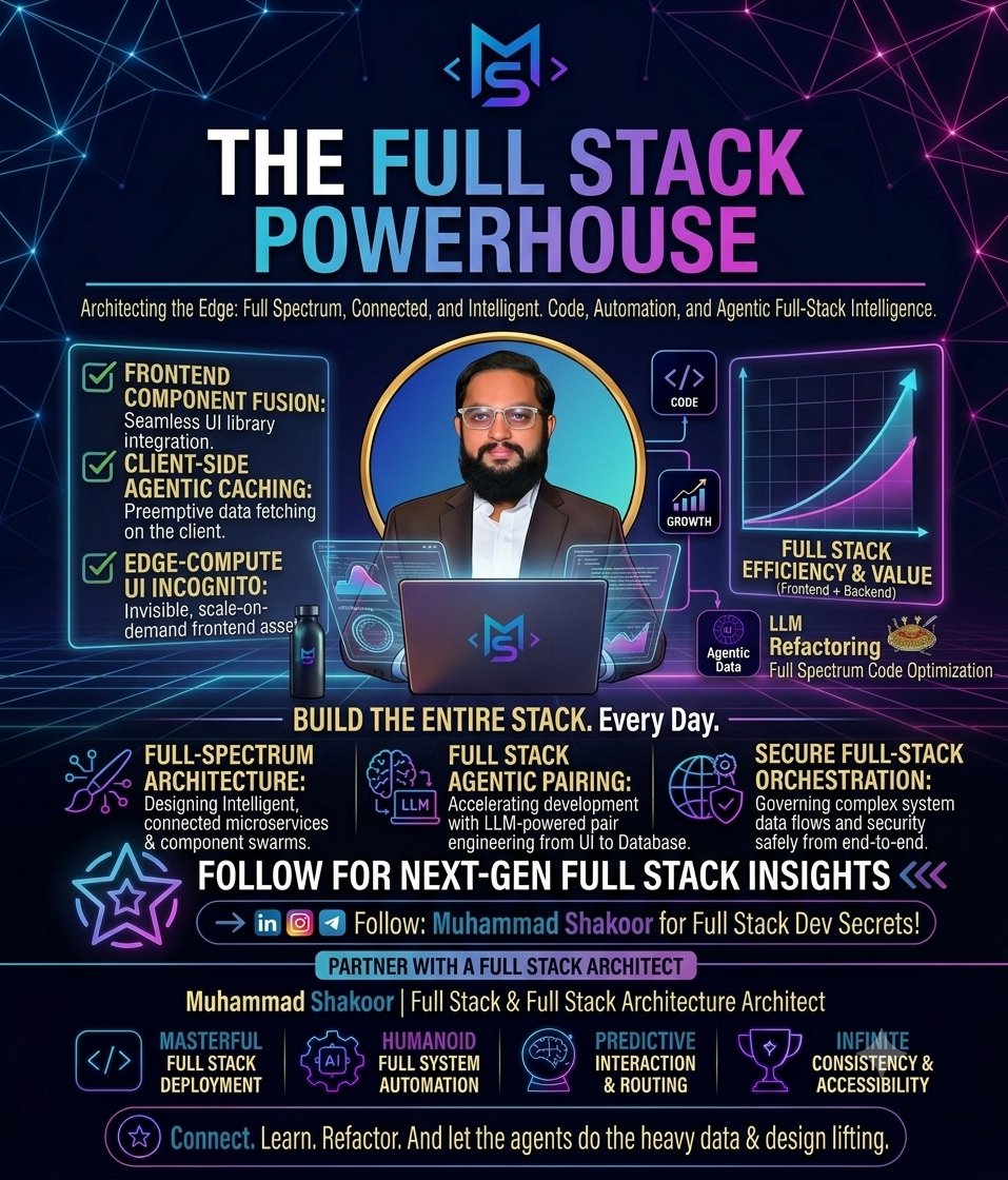 Muhamma45190755's tweet photo. The Full Stack Powerhouse. 🚀
→ Frontend Fusion
→ Agentic Caching
→ Edge-Compute UI
→ LLM-powered full stack pairing
→ Secure end-to-end orchestration
Build the Entire Stack. Every Day.
📩 DM for full stack work.
#FullStack #AgenticAI #ReactJS #BuildInPublic https://t.co/MsNmJjwGQA